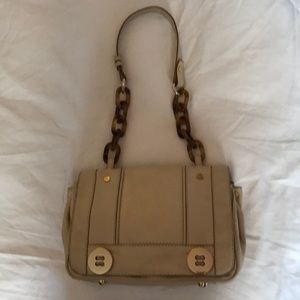 Cream-Colored Leather Shoulder Bag from Milly